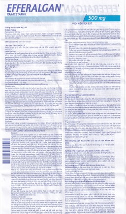 Viên sủi Efferalgan 500mg UPSA SAS giảm đau, hạ sốt (4 vỉ x 4 viên)