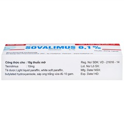 Thuốc mỡ Sovalimus 0.1% Hadiphar  điều trị chàm cơ địa (10g)
