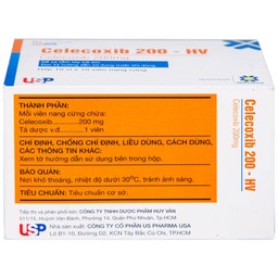 Thuốc Celecoxib 200 - HV USP điều trị thoái hóa khớp, viêm khớp dạng thấp (10 vỉ x 10 viên)