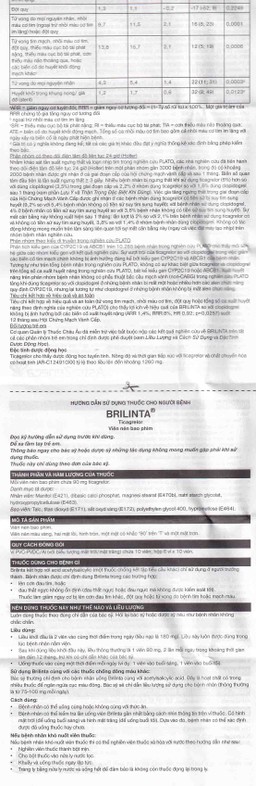 Thuốc Brilinta AstraZeneca giảm nguy cơ bị lên cơn đau tim , đột quỵ (6 vỉ x 10 viên)