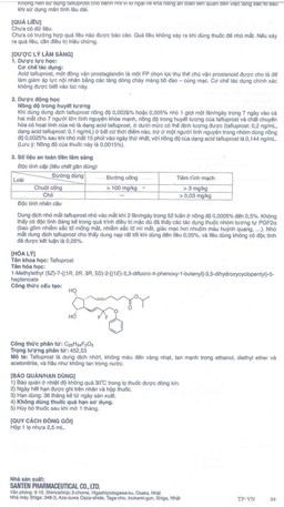 Thuốc nhỏ mắt Taflotan Santen làm giảm áp lực nội nhãn cao (2,5ml)