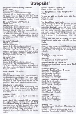 Viên ngậm Strepsils Orange with Vitamin C Reckitt Benckiser điều trị đau họng (50 gói x 2 viên)