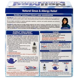 Bột pha rửa mũi Neilmed Sinus Rinse (120 gói) All Natural Sinus Relief làm sạch và ngăn ngừa viêm xoang, viêm mũi dị ứng