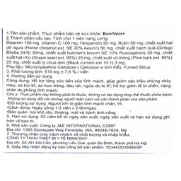 Viên uống BoniVein Botania hỗ trợ tăng sức bền của tĩnh mạch (30 viên)