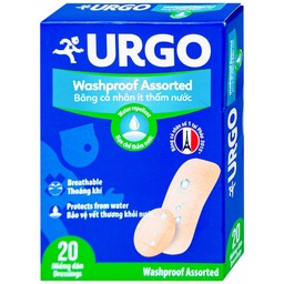 Băng cá nhân Urgo Washproof Assorted 4 kích cỡ, ít thấm nước (20 miếng)