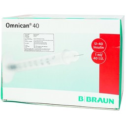 Bơm tiêm tiểu đường Omnican 1ml/40iu Braun màu đỏ (100 cái)