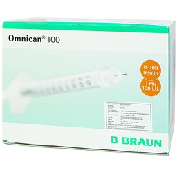 Bơm tiêm tiểu đường Omnican 1ml/100iu Braun màu cam (100 cái)