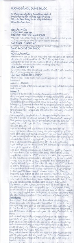 Viên nén Lisonorm Gedeon điều trị tăng huyết áp vô căn (3 vỉ x 10 viên)