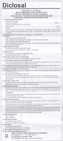 Kem bôi da Diclosal Cream Pharmedic điều trị thấp ngoài khớp, viêm xương khớp (8g)