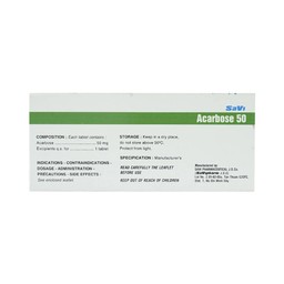 Thuốc Acarbose 50 SaVi điều trị đái tháo đường (10 vỉ x 10 viên)