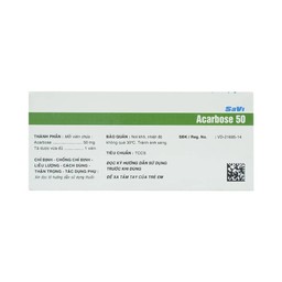 Thuốc Acarbose 50 SaVi điều trị đái tháo đường (10 vỉ x 10 viên)