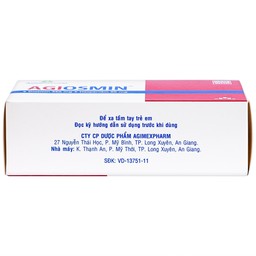 Thuốc Agiosmin Agimexpharm điều trị suy tĩnh mạch mạn tính (4 vỉ x 15 viên)