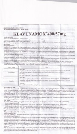 Bột pha hỗn dịch uống Klavunamox 400/57mg Atabay điều trị nhiễm khuẩn nặng đường hô hấp (70ml)