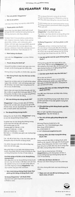 Thuốc Silygamma 150mg Worwag điều trị viêm gan mãn tính, xơ gan (4 vỉ x 25 viên)