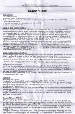 Thuốc Ruvastin 10mg Aristopharma giảm sự gia tăng cholesterol toàn phần (20 viên)