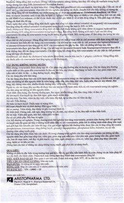 Thuốc Ruvastin 10mg Aristopharma giảm sự gia tăng cholesterol toàn phần (20 viên)