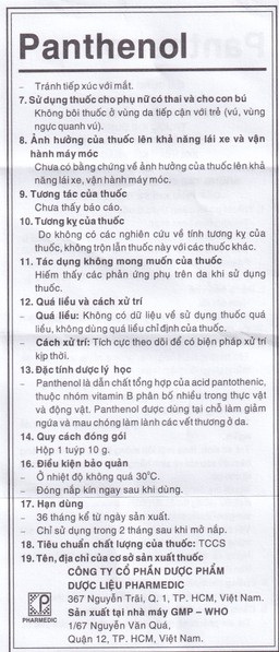 Kem bôi da Panthenol Pharmedic điều trị tổn thương da, bỏng nhẹ, nứt da chân, nứt đầu vú (10g)