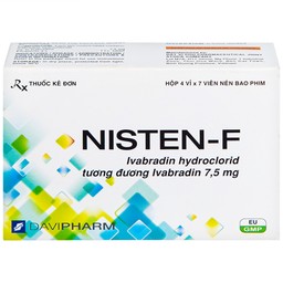 Viên nén Nisten-F 7,5mg DaViPharm điều trị bệnh mạch vành, đau thắt ngực (4 vỉ x 7 viên)