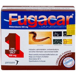 Thuốc Fugacar Janssen hương socola điều trị nhiễm một hay nhiều loại giun đường ruột (1 viên)