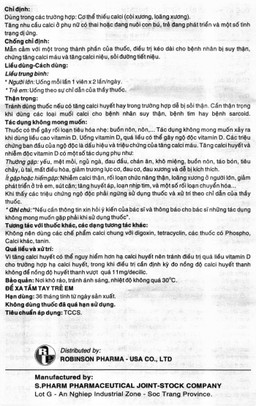 Thuốc Calcium D Robinson phòng và điều trị loãng xương (10 vỉ x 10 viên)