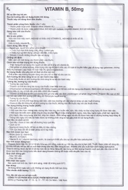 Thuốc Vitamin B1 50mg Mekophar điều trị thiếu Vitamin B (100 viên)