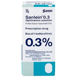Thuốc nhỏ mắt Sanlein 0.3% Santen hỗ trợ điều trị rối loạn biểu mô kết giác mạc (5ml)