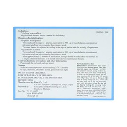 Dung dịch tiêm Methycobal Injection 500µg Eisai điều trị bệnh lý thần kinh ngoại biên và thiếu máu (10 ống x 1ml)