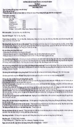Cao vàng Con Ó Eagle Brand Yellow Balm Borden giảm đau đầu, choáng váng, chóng mặt (12 hộp x 40g)