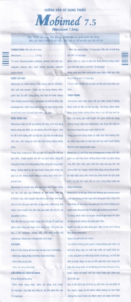 Thuốc Mobimed 7.5mg Pymepharco điều trị viêm khớp dạng thấp, viêm cột sống (2 vỉ x 10 viên)