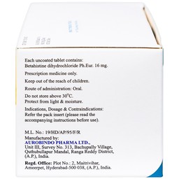 Thuốc Be-Stedy 16mg Aurobindo điều trị chứng chóng mặt, ù tai (10 vỉ x 10 viên)