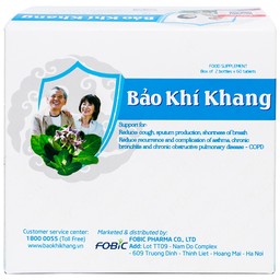 Viên uống Bảo Khí Khang IMC hỗ trợ giảm ho, khạc đờm, khó thở (2 lọ)
