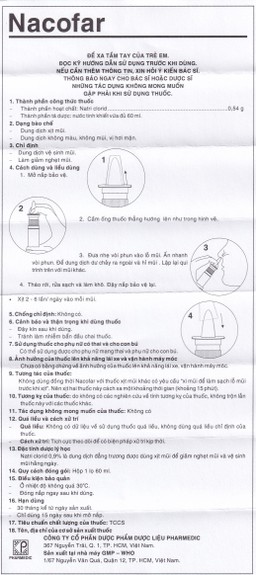 Dung dịch xịt mũi Nacofar Pharmadic vệ sinh mũi, giảm nghẹt mũi (60ml)