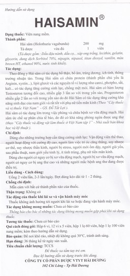 Thuốc Haisamin HDpharma tăng cường sinh lực (6 vỉ x 5 viên)