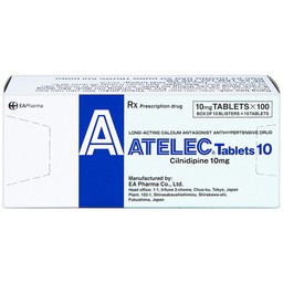 Thuốc Atelec Tablets 10 EA Pharma.điều trị tăng huyết áp (10 vỉ x 10 viên)