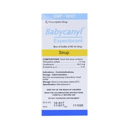 Siro Babycanyl Hataphar điều trị ho do hen phế quản, viêm phế quản (60ml)