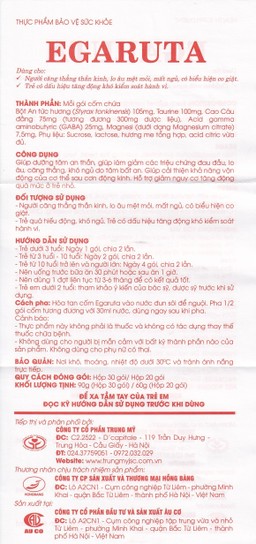 Cốm Egaruta Hồng Bàng dưỡng tâm, an thần (30 gói)