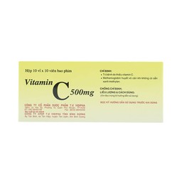 Thuốc Vitamin C 500mg Vidipha điều trị bệnh do thiếu Vitamin C (10 vỉ x 10 viên)