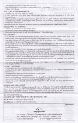 Thuốc Bactamox 1g Imexpharm điều trị nhiễm khuẩn (2 vỉ x 7 viên)