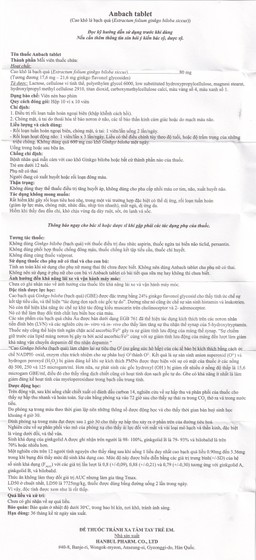 Thuốc Anbach Tablet Hanbul Pharm điều trị rối loạn tuần hoàn ngoại biên (10 vỉ x 10 viên)