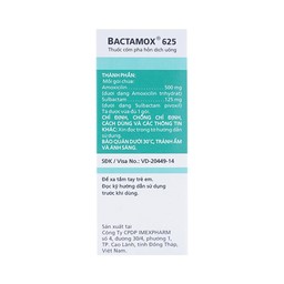 Thuốc cốm Bactamox 625 Imexpharm điều trị nhiễm khuẩn (12 gói)