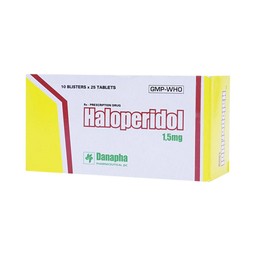 Thuốc Haloperidol 1.5mg Danapha điều trị các trạng thái kích động tâm thần, vận động (10 vỉ x 25 viên)