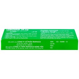 Viên nén Loratadin 10mg Traphaco giảm viêm mũi dị ứng, viêm kết mạc, ngứa và mày đay (1 vỉ x 10 viên)