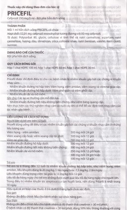 Bột pha hỗn dịch uống Pricefil 250mg/5ml Vianex điều trị nhiễm khuẩn đường hô hấp (30ml)