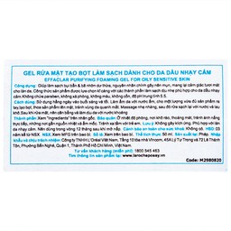 Gel rửa mặt tạo bọt do da dầu và nhạy cảm La Roche-posay Effaclar 50ml