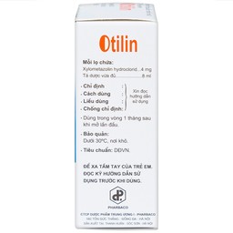 Thuốc nhỏ mũi trẻ em Otilin 0.05% Pharbaco giảm ngạt mũi, sung huyết trong viêm mũi cấp (8ml)