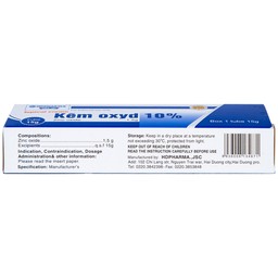 Kem bôi da Kẽm Oxyd 10% HDPharma điều trị các bệnh da và nhiễm khuẩn da (15g)
