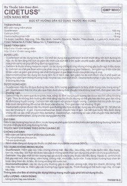 Thuốc Cidetuss Imexpharm điều trị các trường hợp ho (10 vỉ x 10 viên)