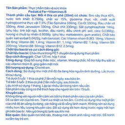 Siro Pediakid Fer + Vitamines B giúp bổ sung thảo mộc, Vitamin, khoảng chất (125ml)