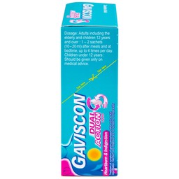 Hỗn dịch Gaviscon Dual Action Reckitt Benckiser điều trị trào ngược dạ dày, thực quản (24 gói x 10ml)