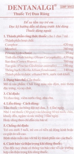 Thuốc trị đau răng Dentanalgi OPC điều trị đau răng, viêm nướu răng, nha chu (7ml)